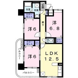 ディアコート　木太の物件間取画像